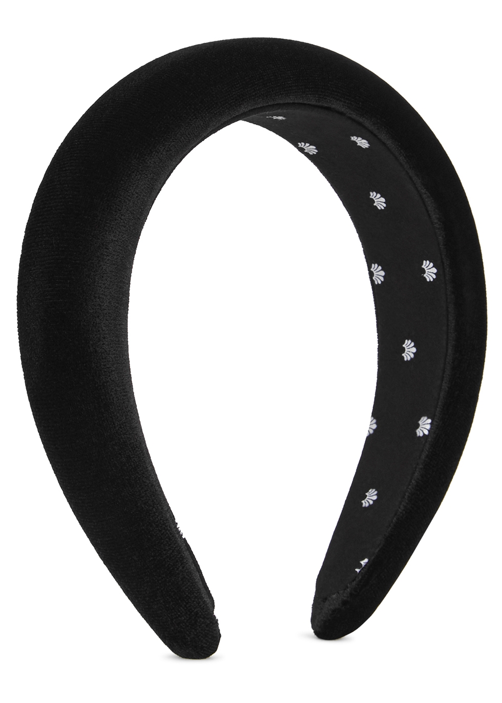 Black padded velvet headband