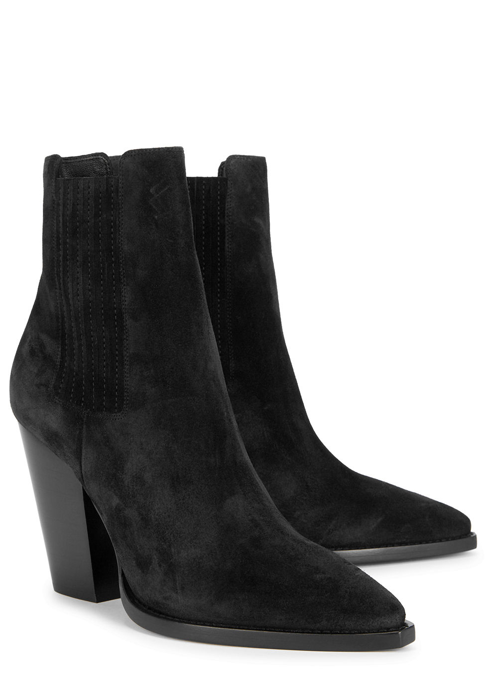 heeled suede chelsea boots