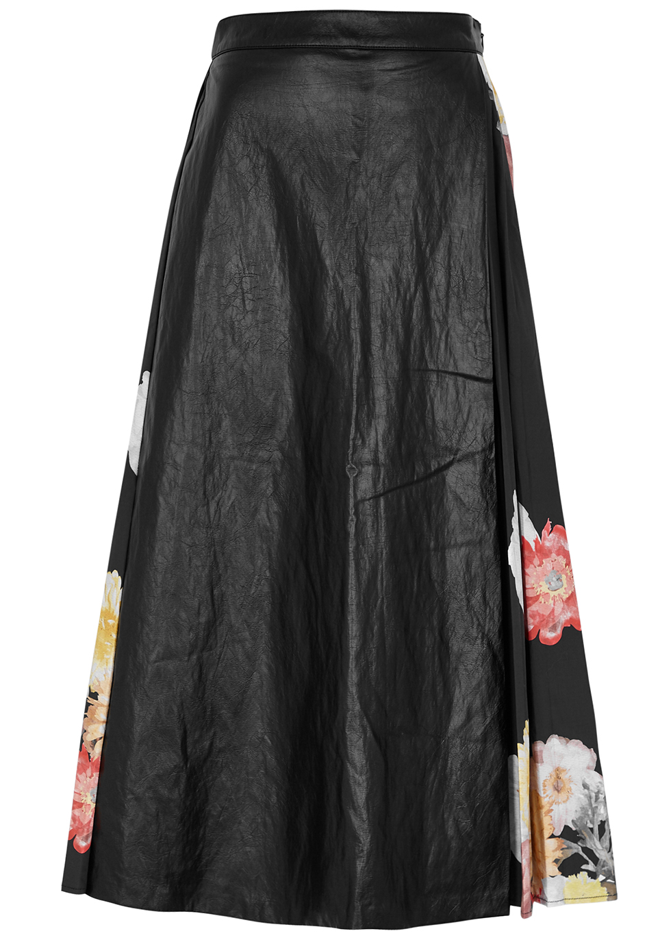 Belma floral-print pleated midi skirt