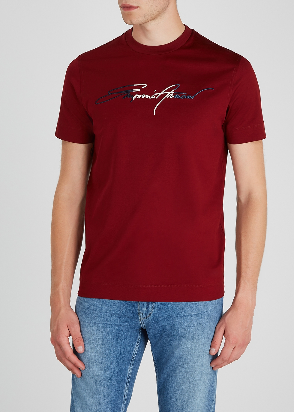 logo-embroidered cotton T-shirt 