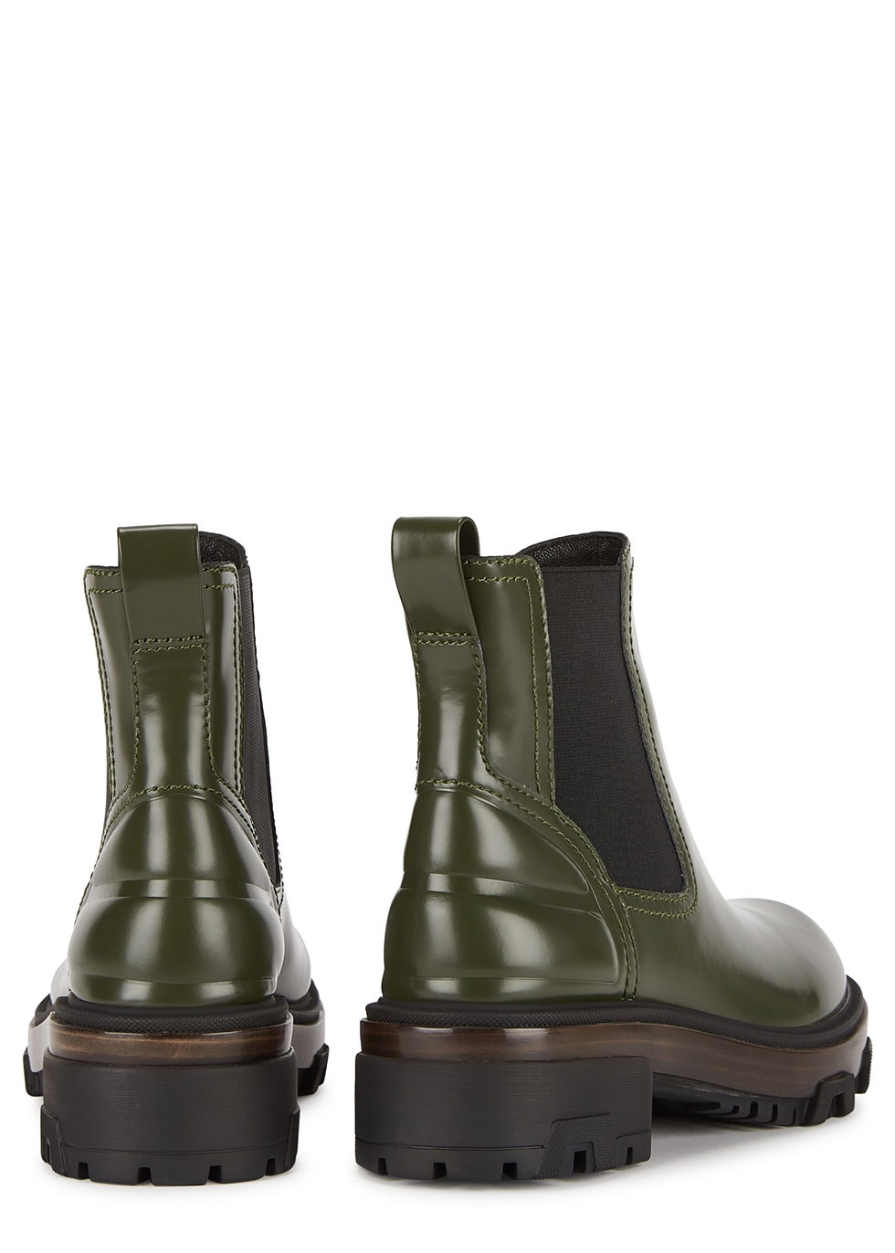 olive green chelsea boots womens