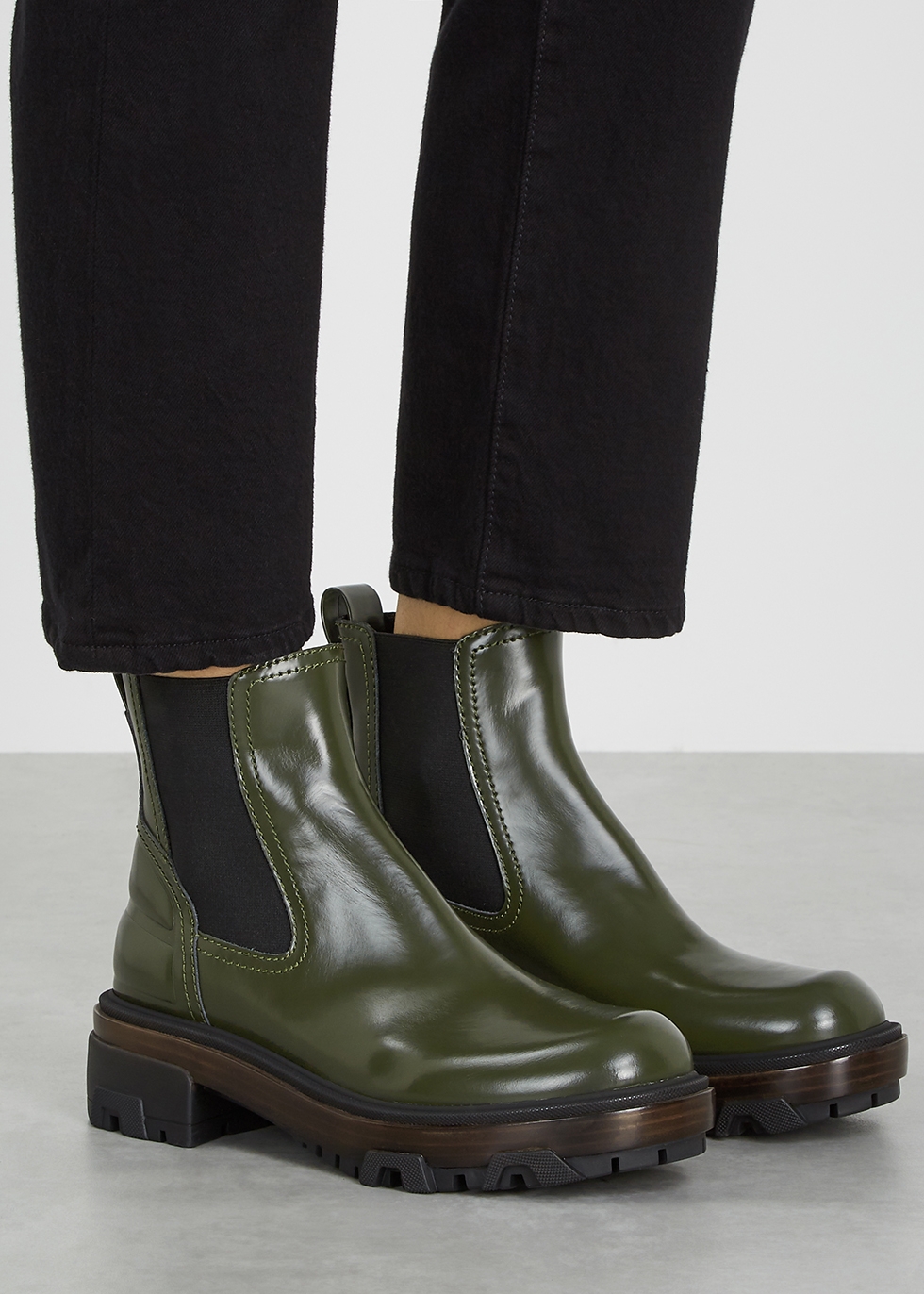 green riding boots