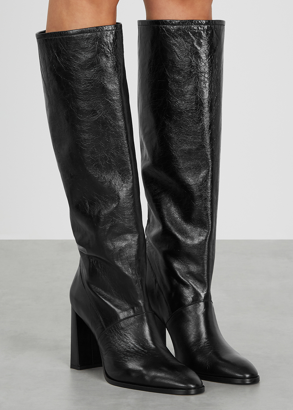 real leather knee high boots