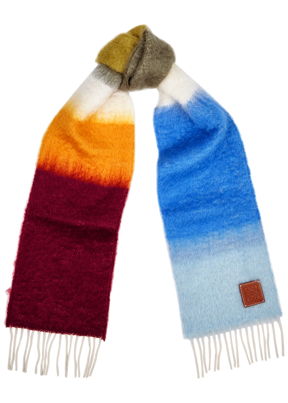 Loewe Striped mohair-blend scarf - Harvey Nichols
