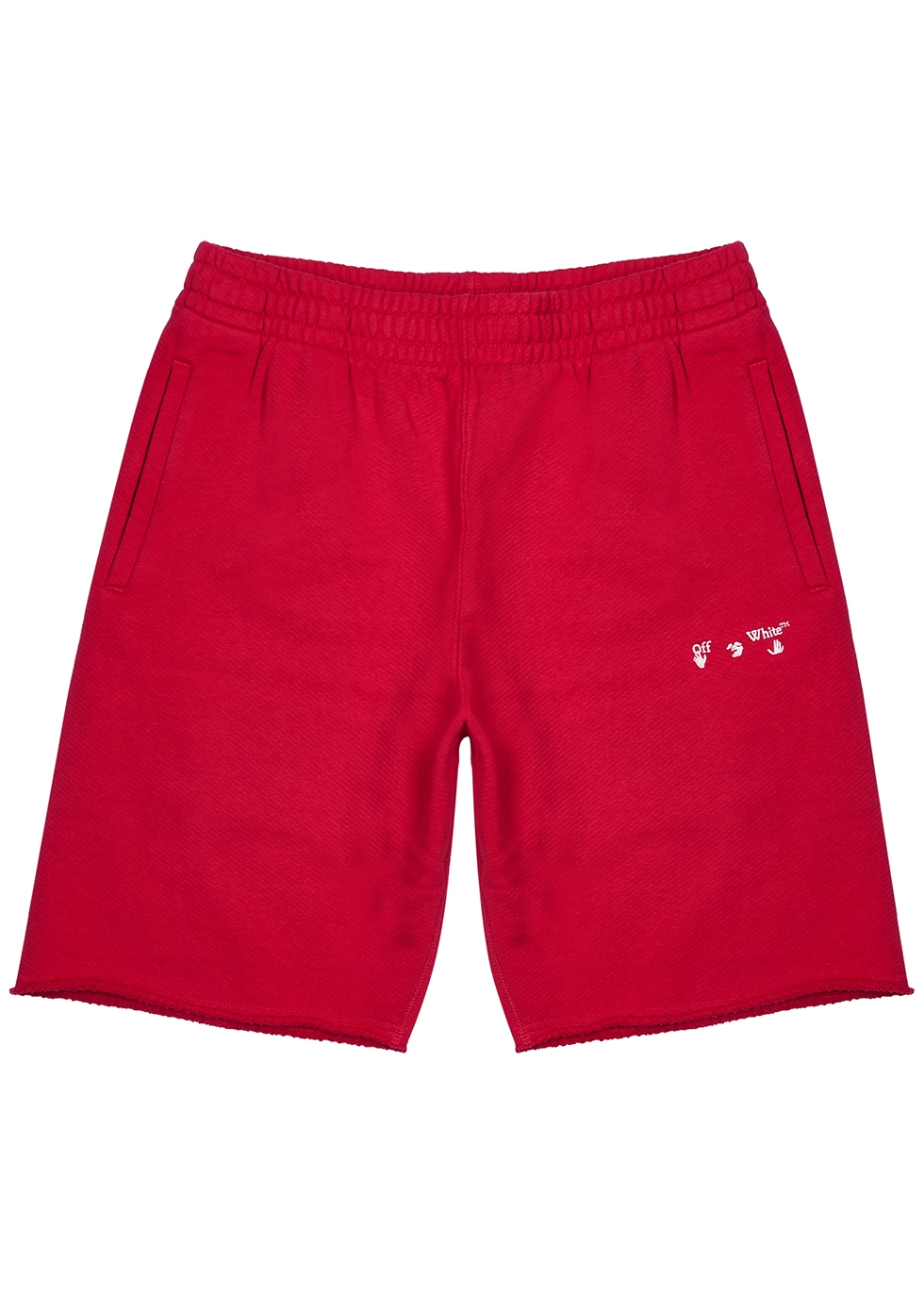Red cotton-jersey shorts