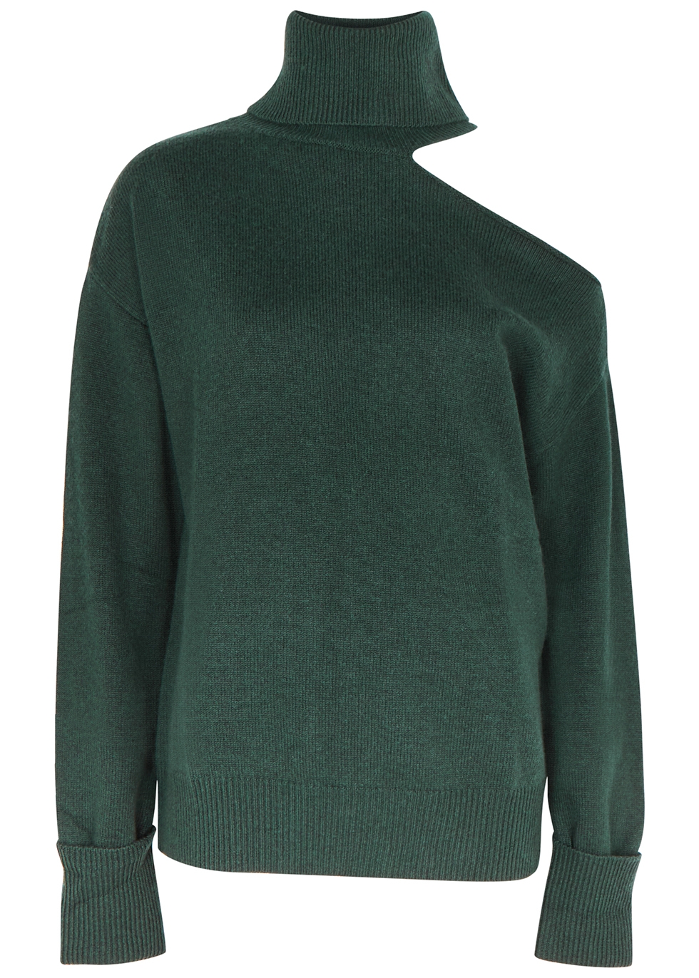 Raundi green cut-out wool-blend jumper