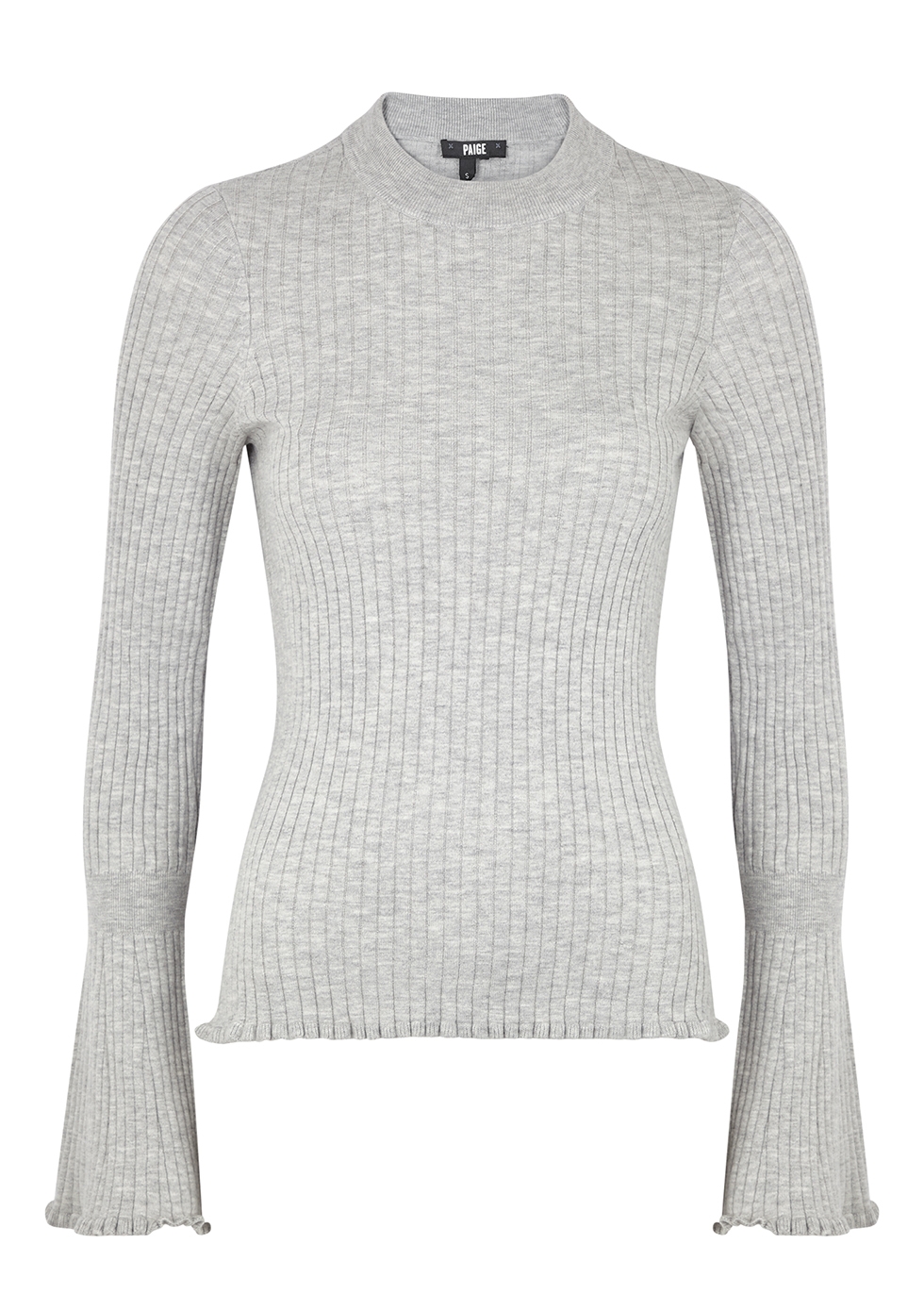 Iona grey ribbed cotton-blend jumper