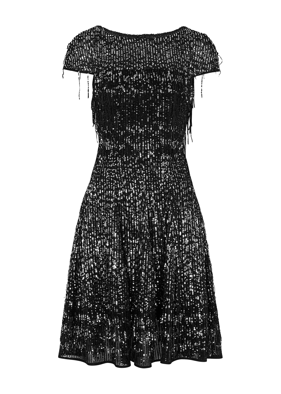 Sequin-embellished fringed dress
