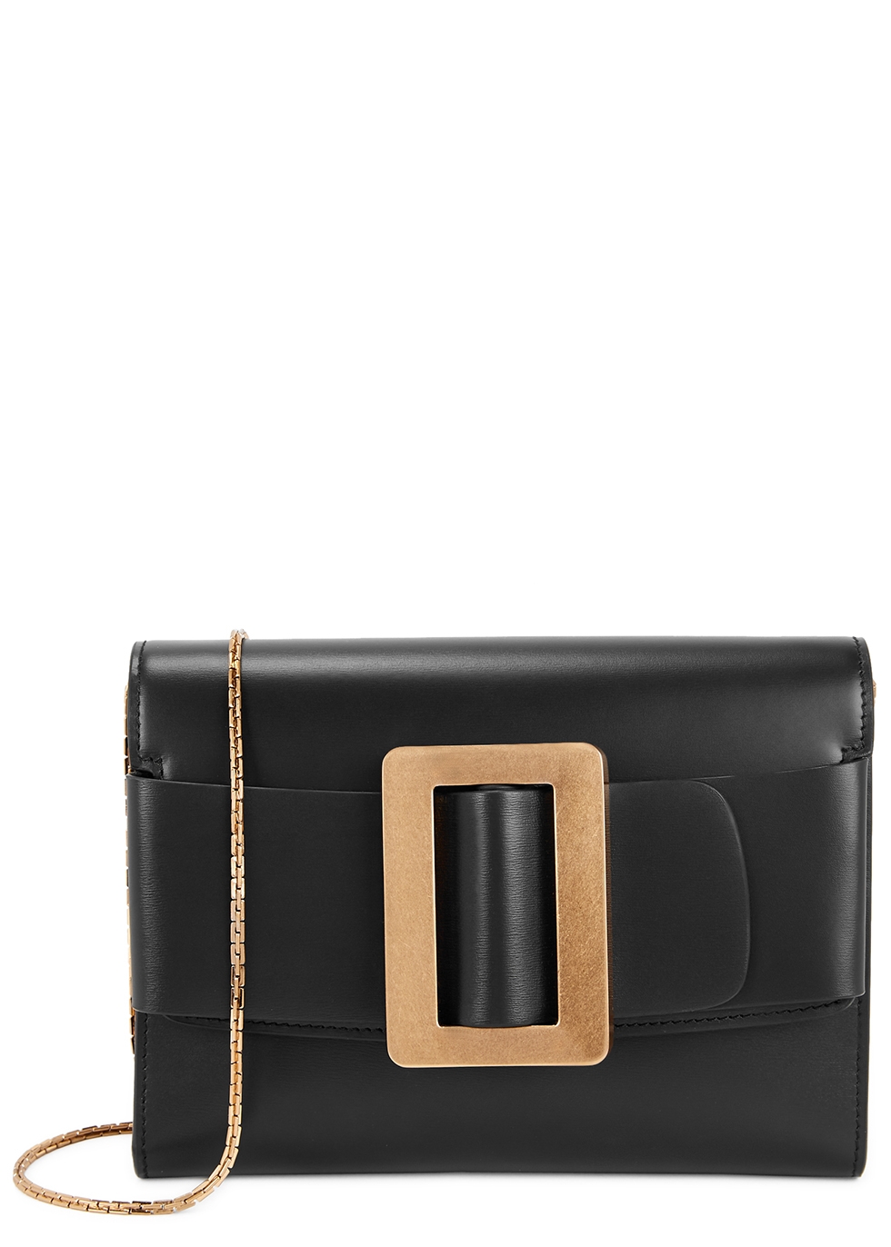 Buckle leather clutch