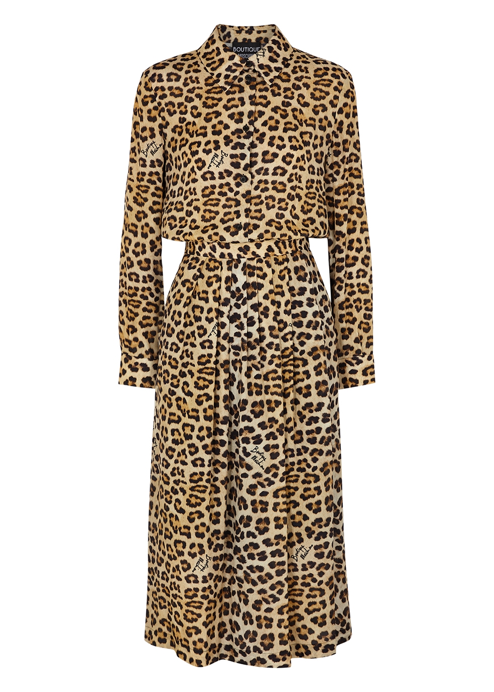 Leopard-print midi dress