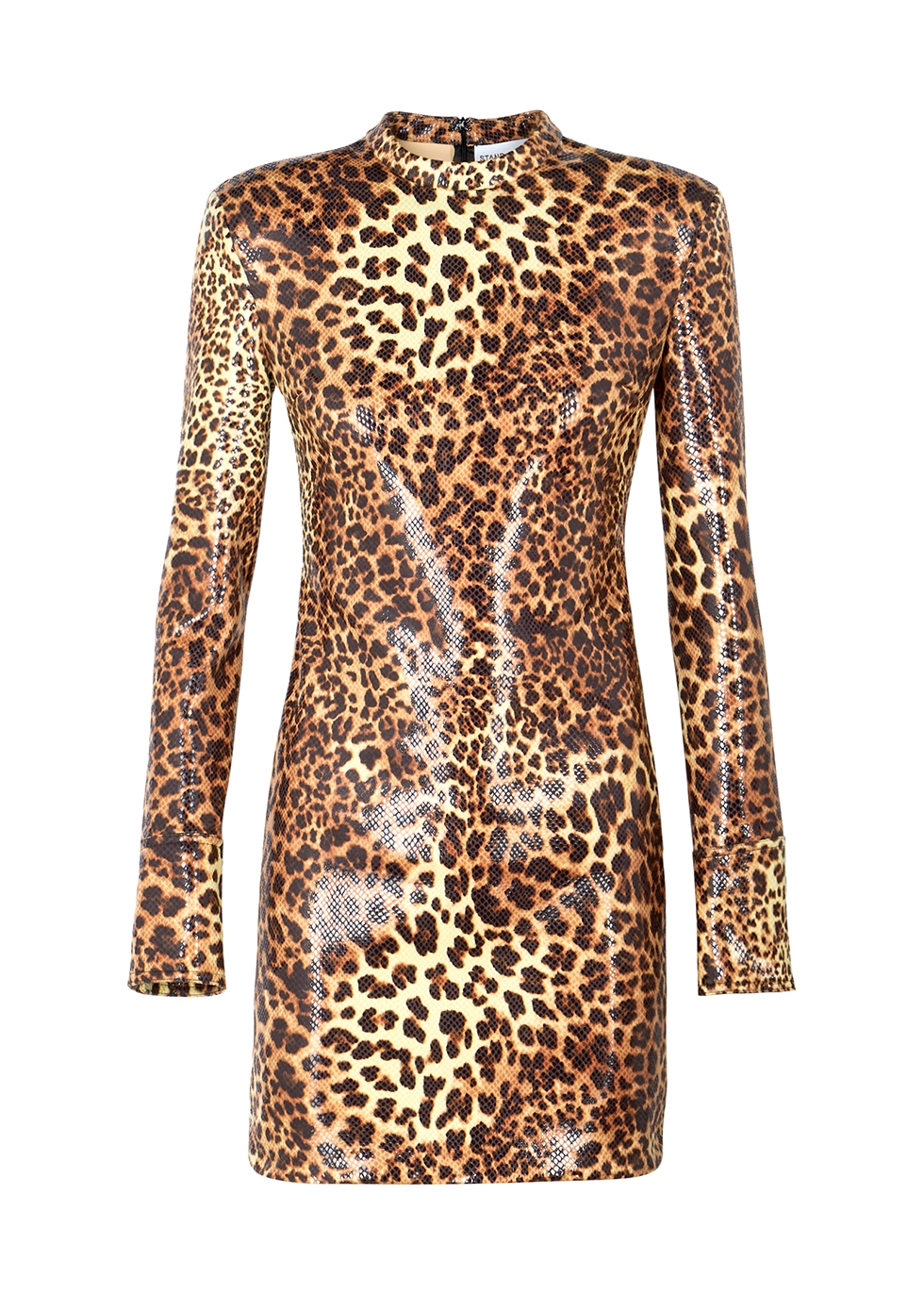 Juno leopard-print faux leather mini dress