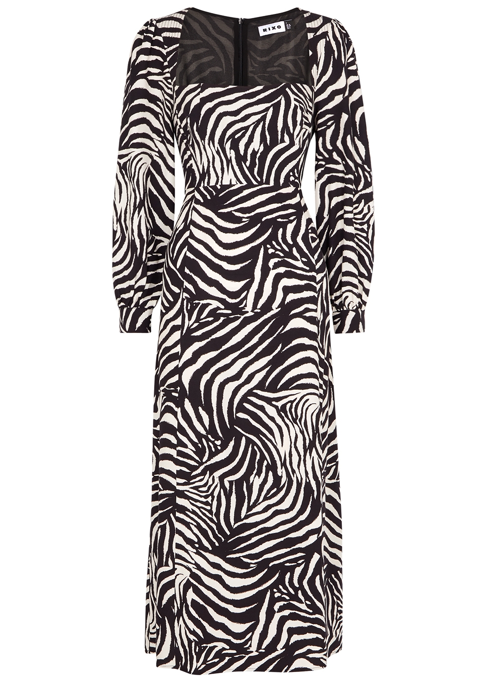 Mara monochrome zebra-print dress