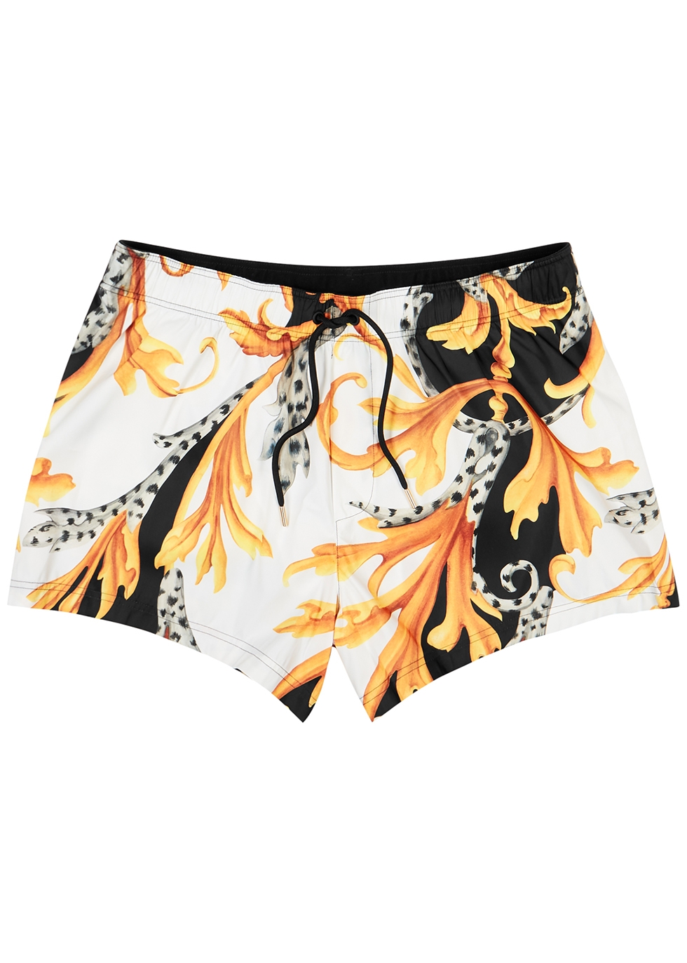 Baroque-print shell swim shorts