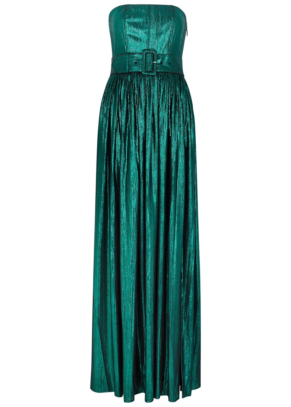 green metallic dress