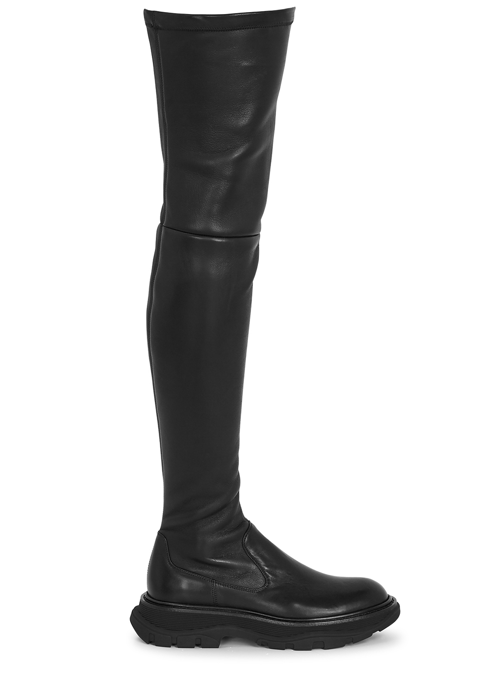 real leather over the knee boots