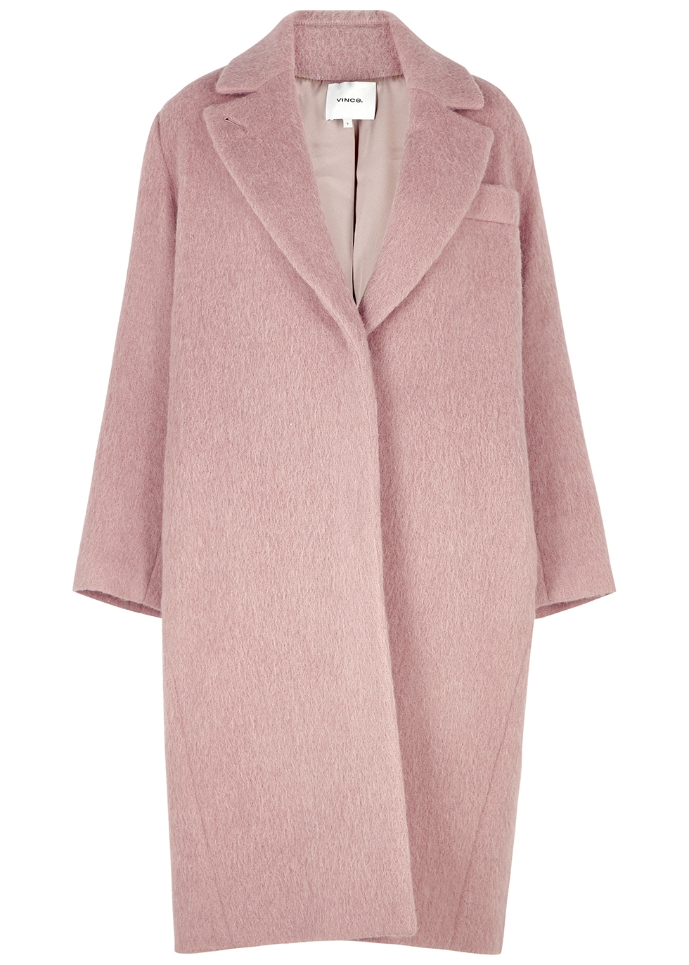 Dusky pink wool-blend coat