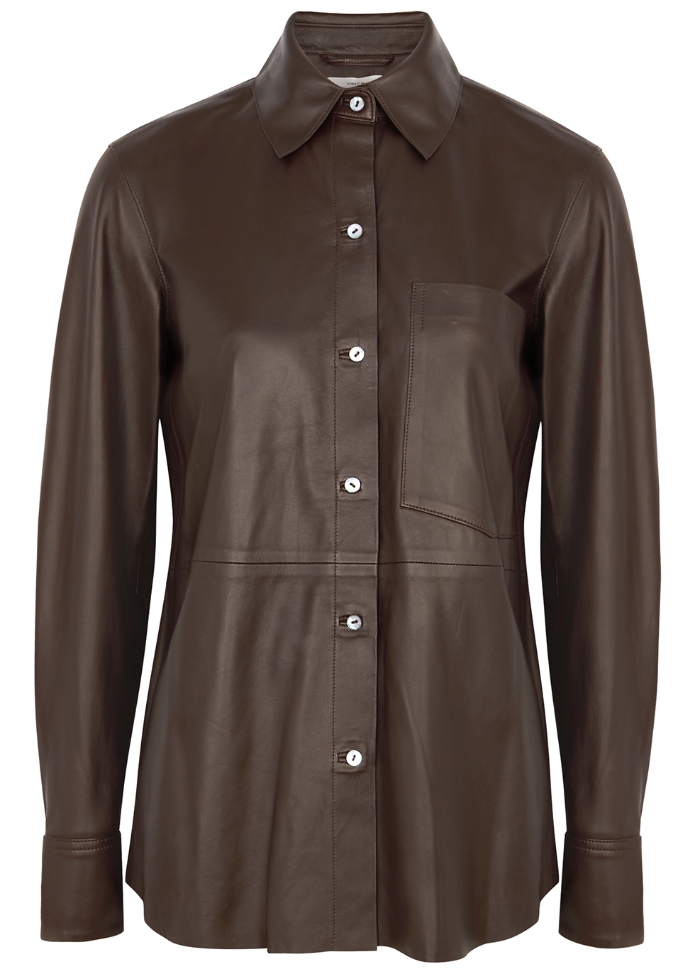 Dark brown leather shirt