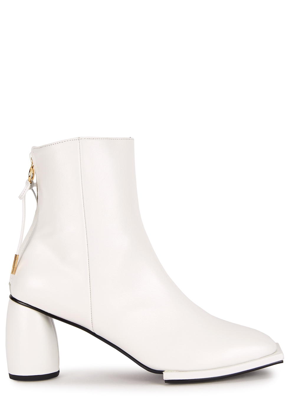 white leather boots
