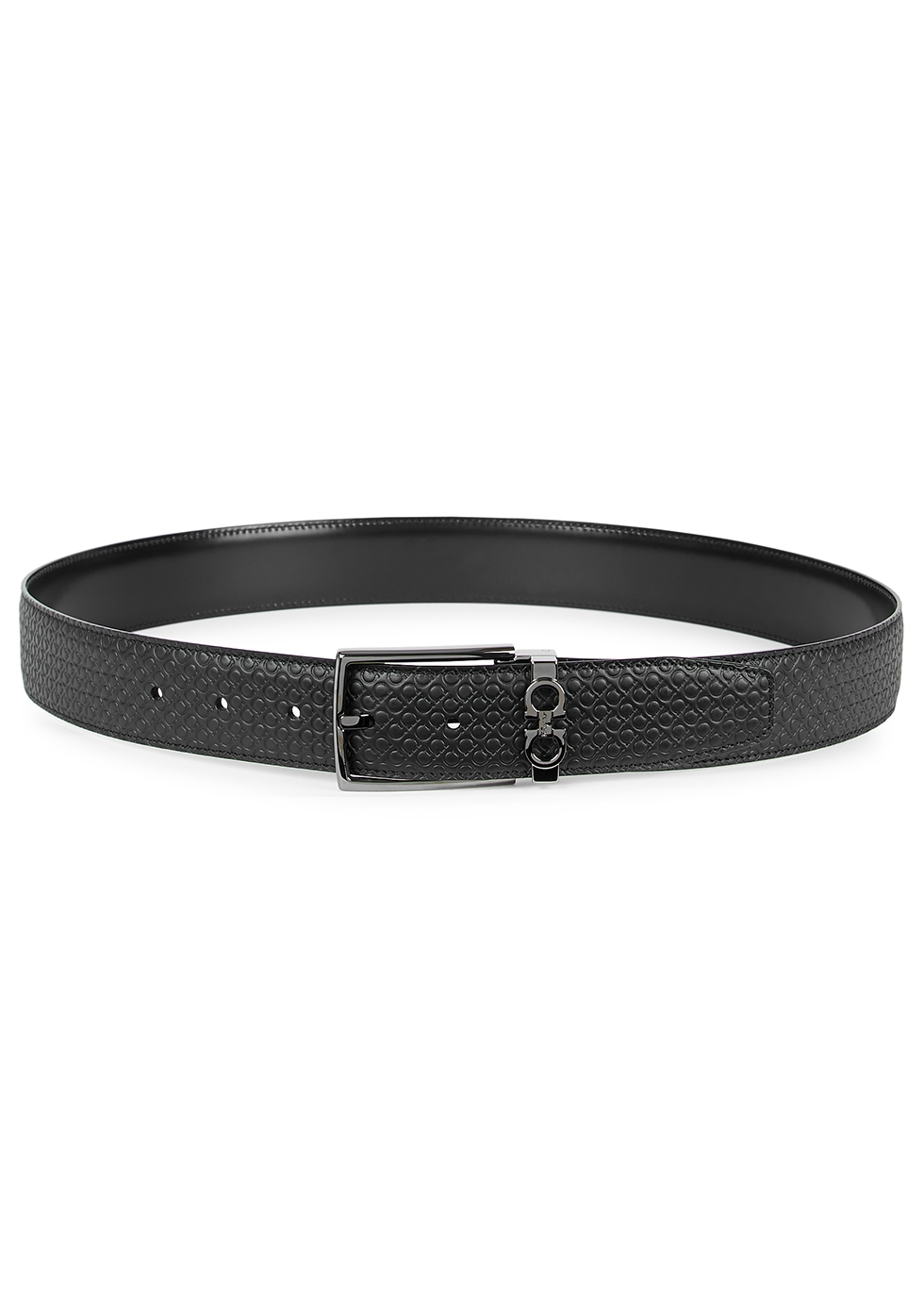 Gancini monogrammed leather belt