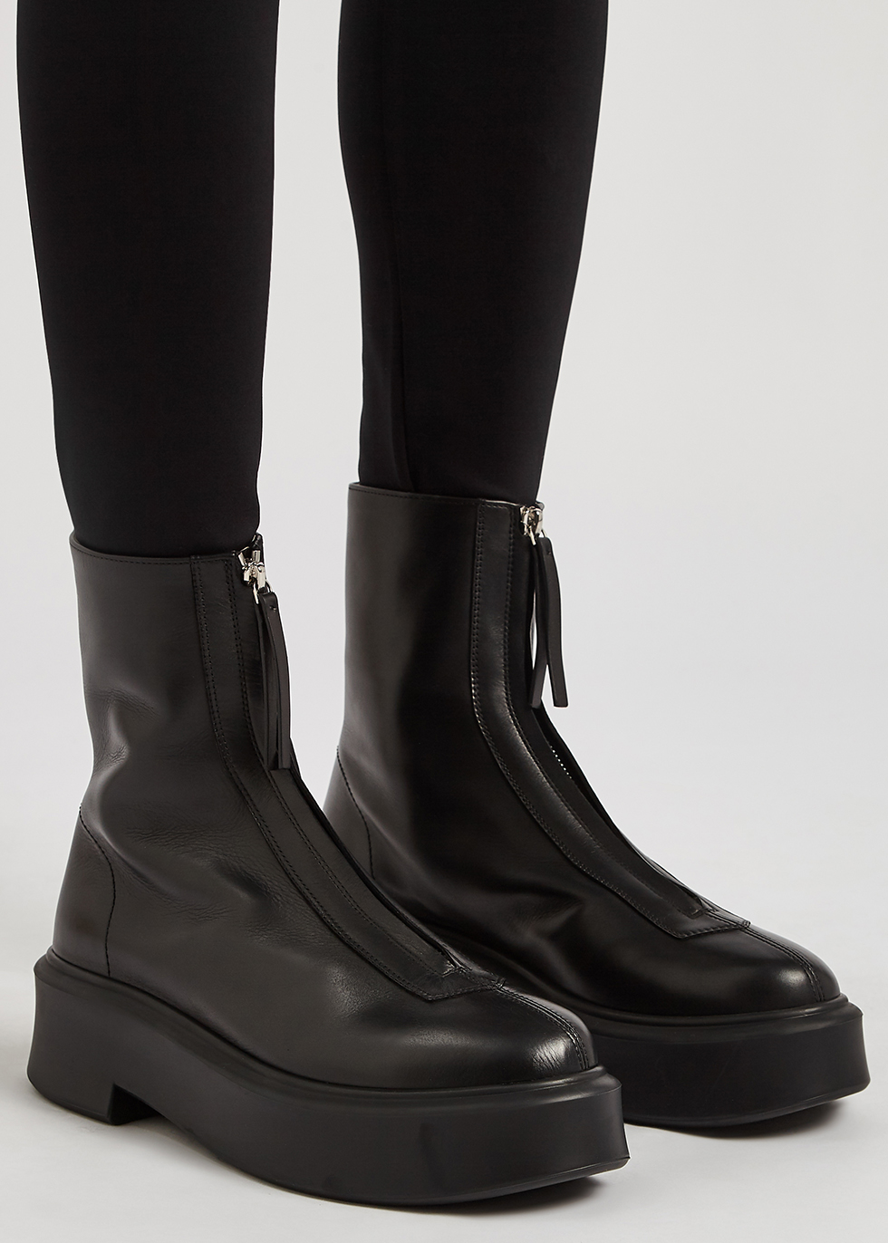 THE ROW  Zipped 1 leather ankle boots