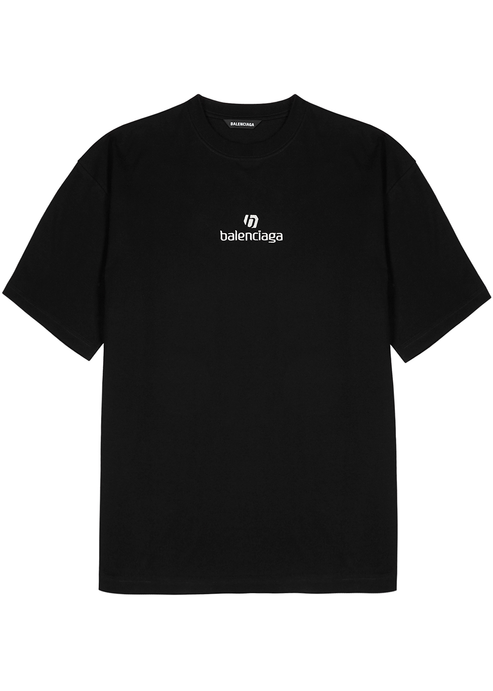 Balenciaga Black embroidered-logo cotton T-shirt - Harvey Nichols