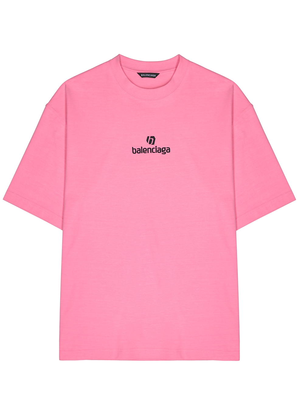 Balenciaga Neon pink logo cotton T-shirt - Harvey Nichols