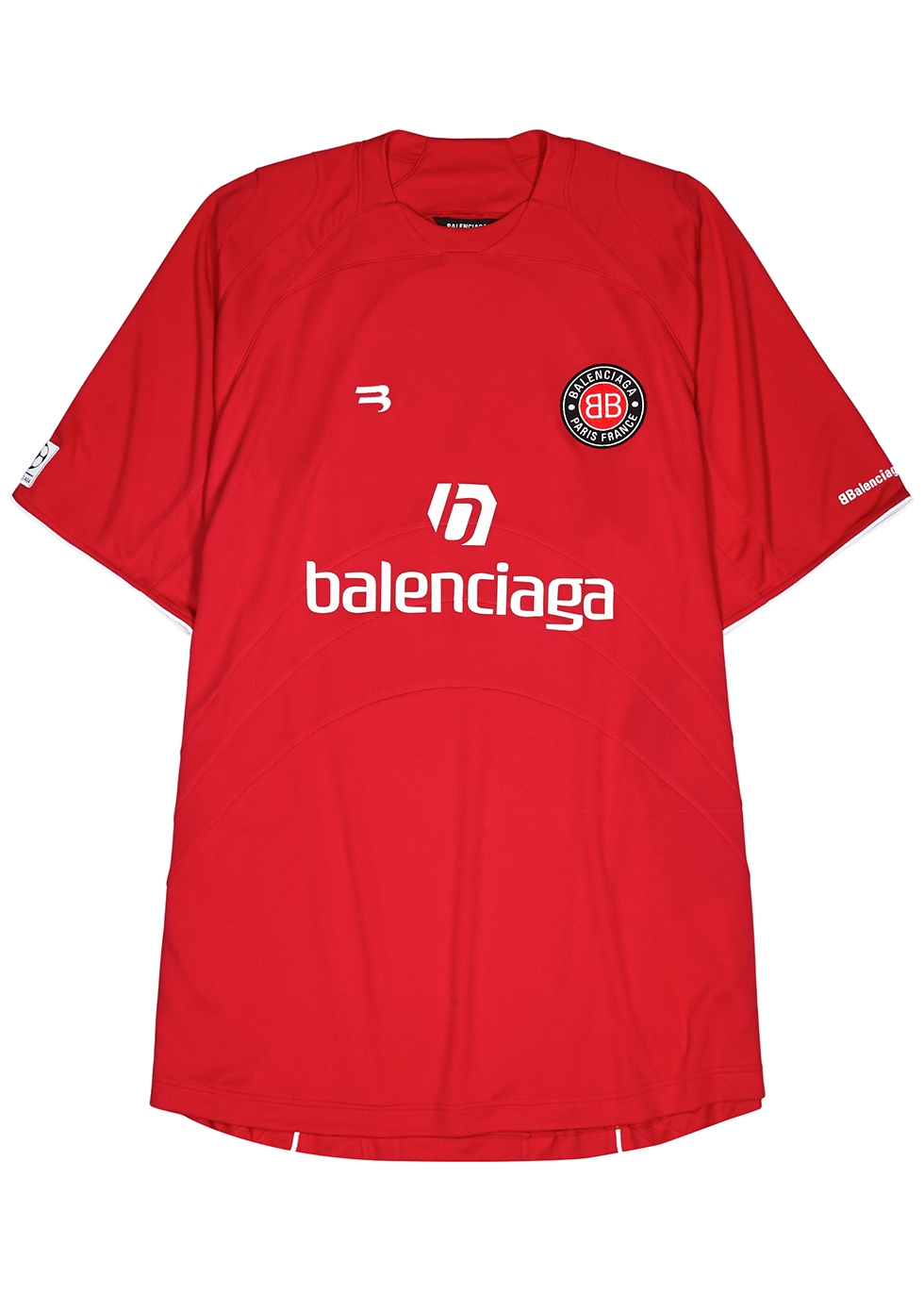 Balenciaga Red logo jersey-mesh T-shirt 