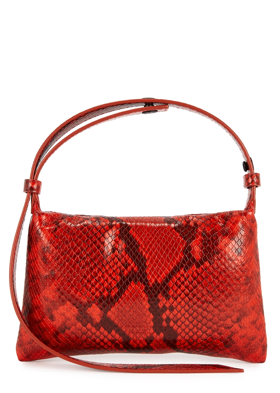 Puffin mini snake-effect leather top handle bag