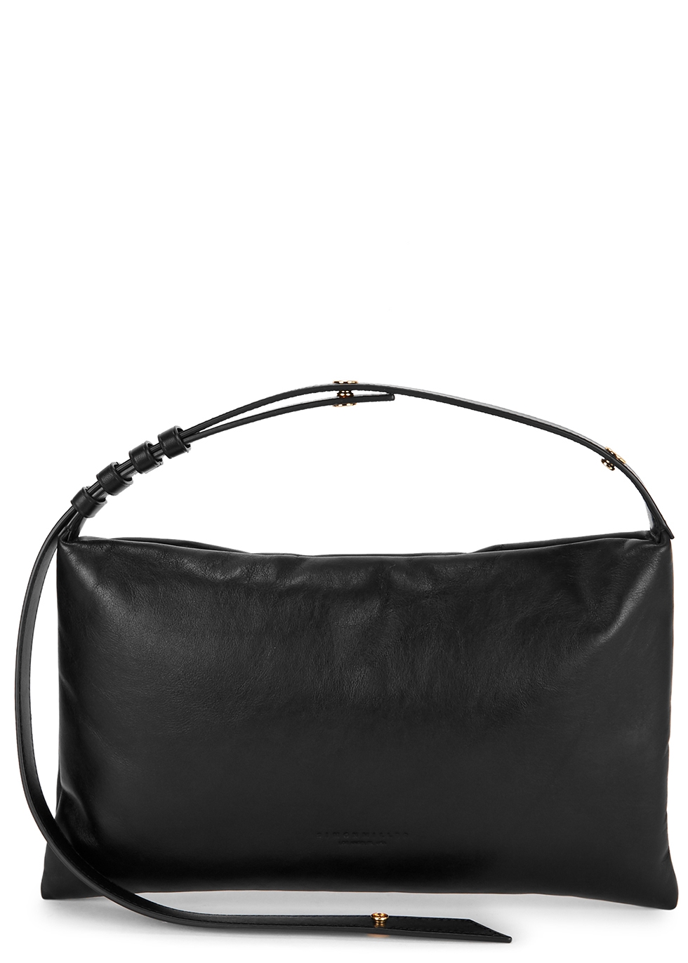 Puffin medium black leather shoulder bag