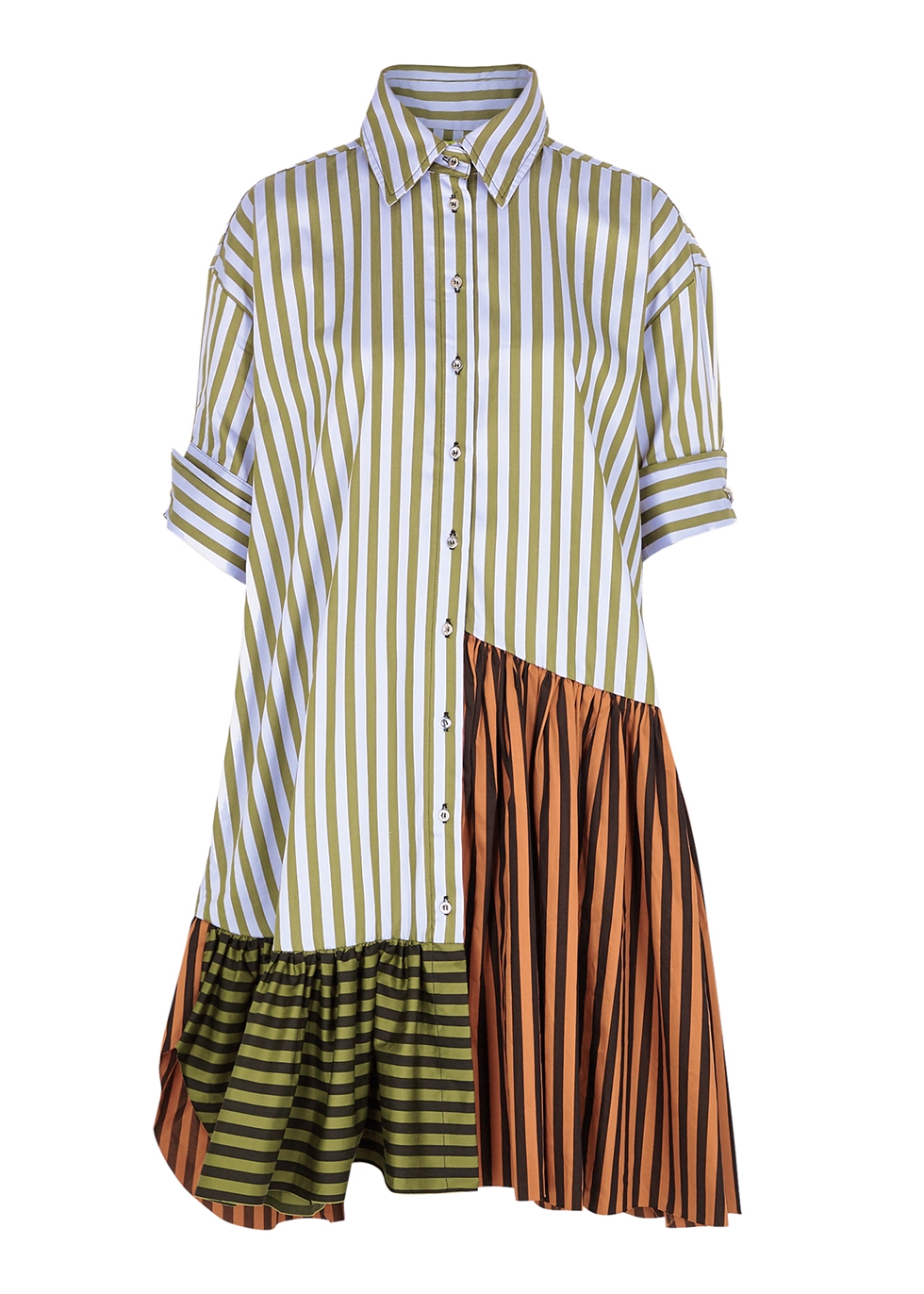 Striped cotton shirt dress