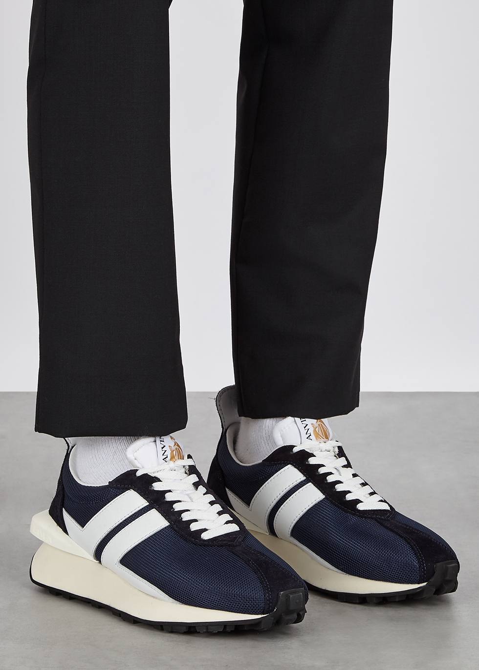 navy lanvin trainers
