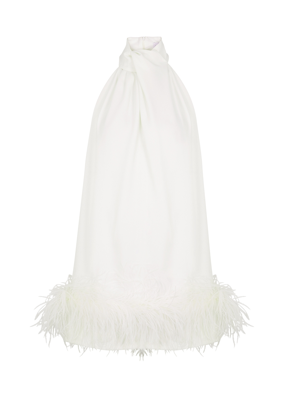16 Arlington Cynthia white feather-trimmed mini dress - Harvey Nichols