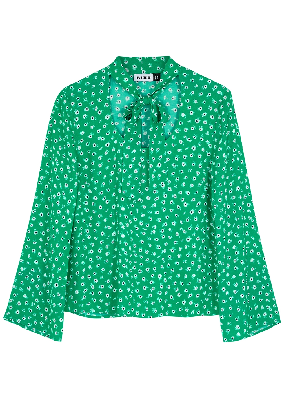 Josie green floral-print blouse