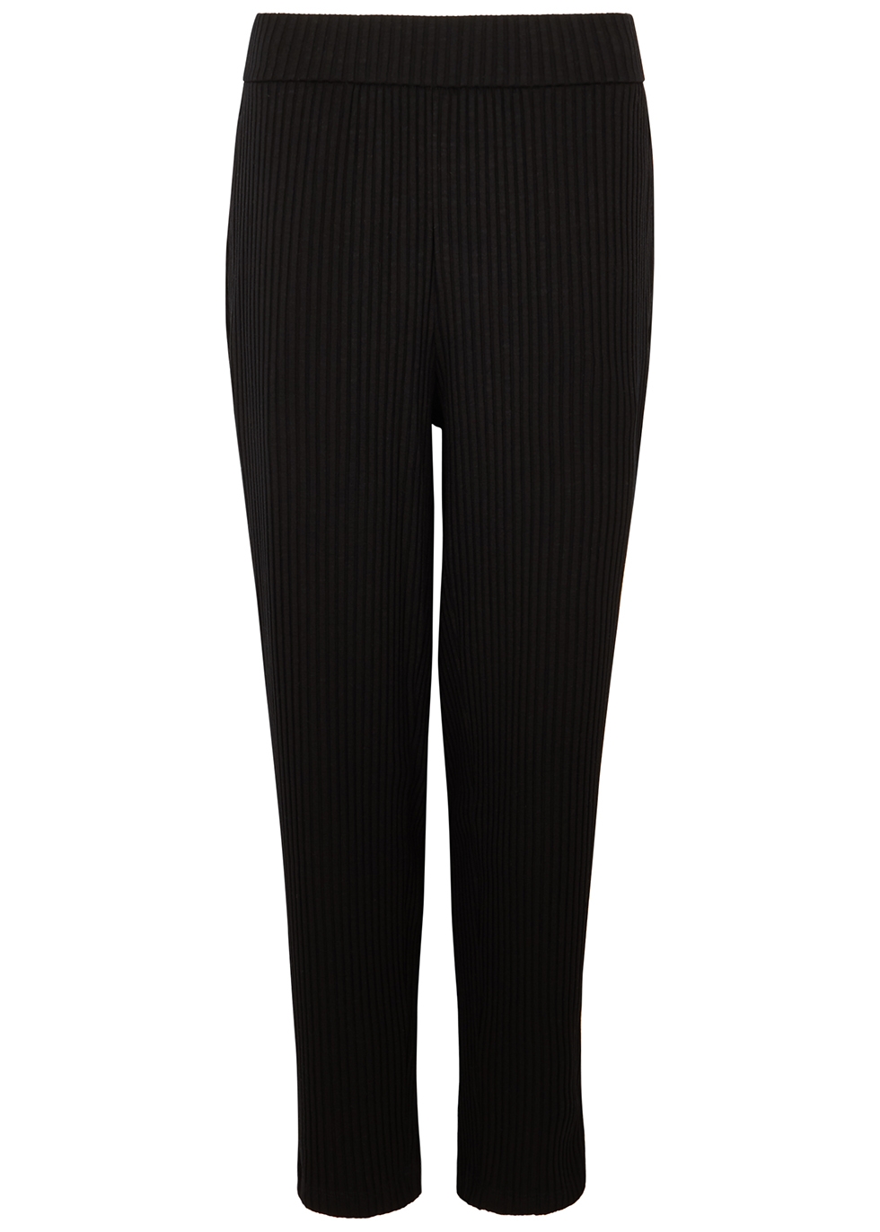 Black ribbed jersey trousers