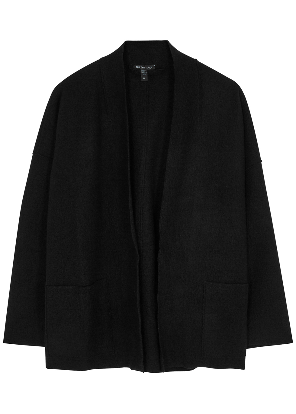 Black boiled wool jacket