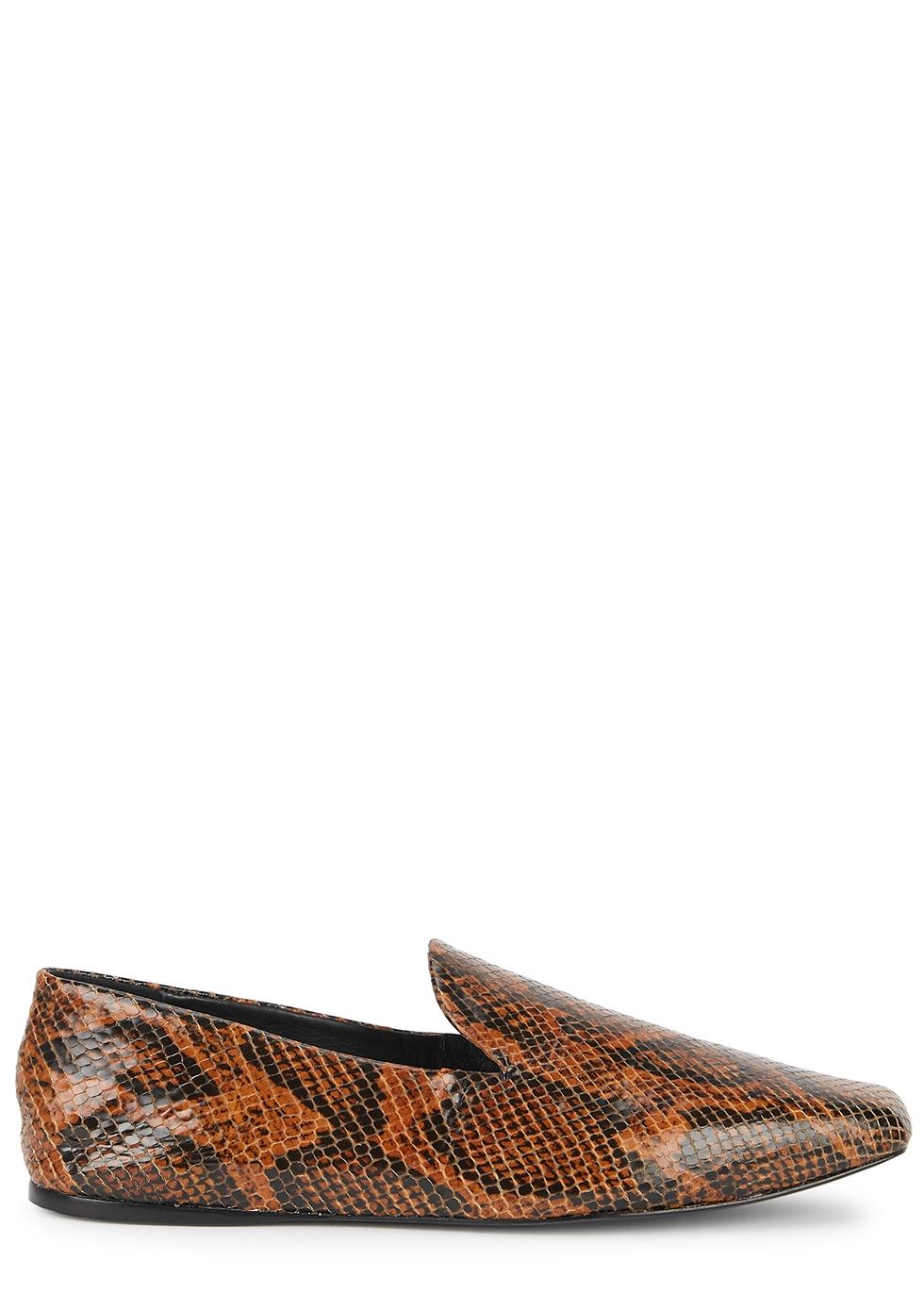 snake leather loafers