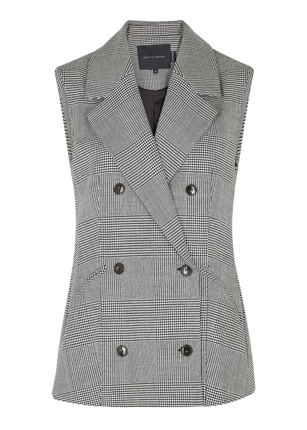 Banner houndstooth double-breasted vest