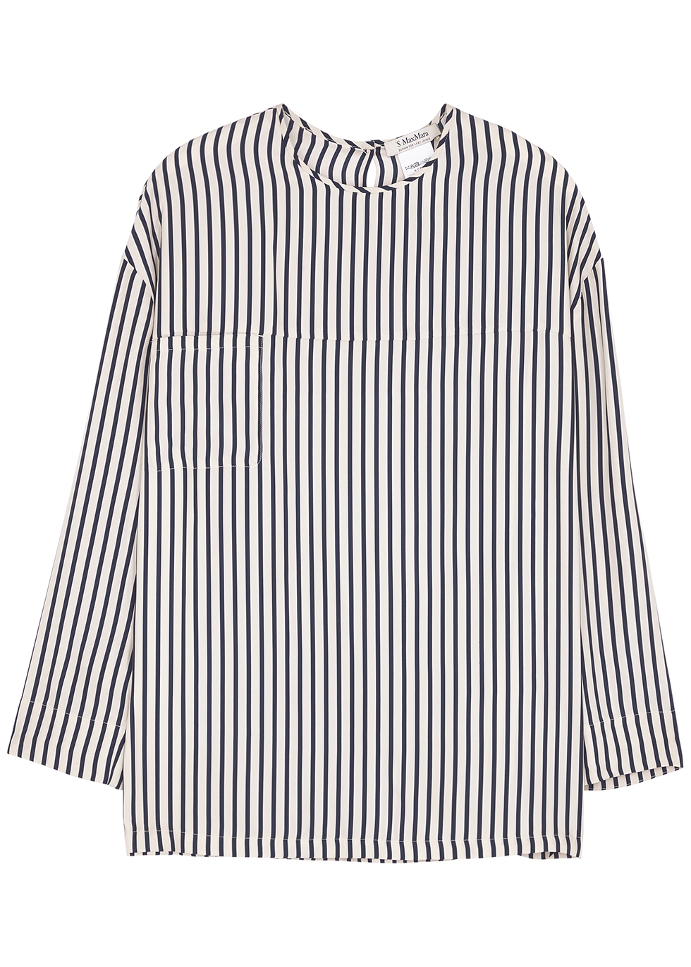 Manisa striped silk-satin blouse