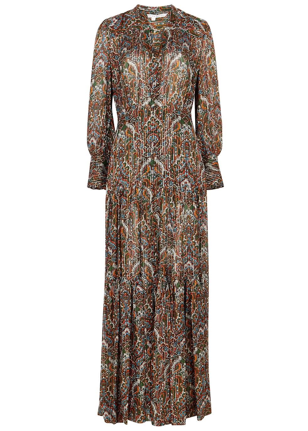 Monali printed silk-blend maxi dress