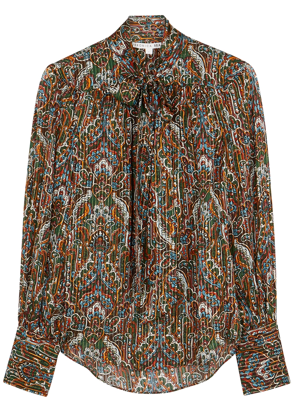 Zaylee printed silk-blend blouse