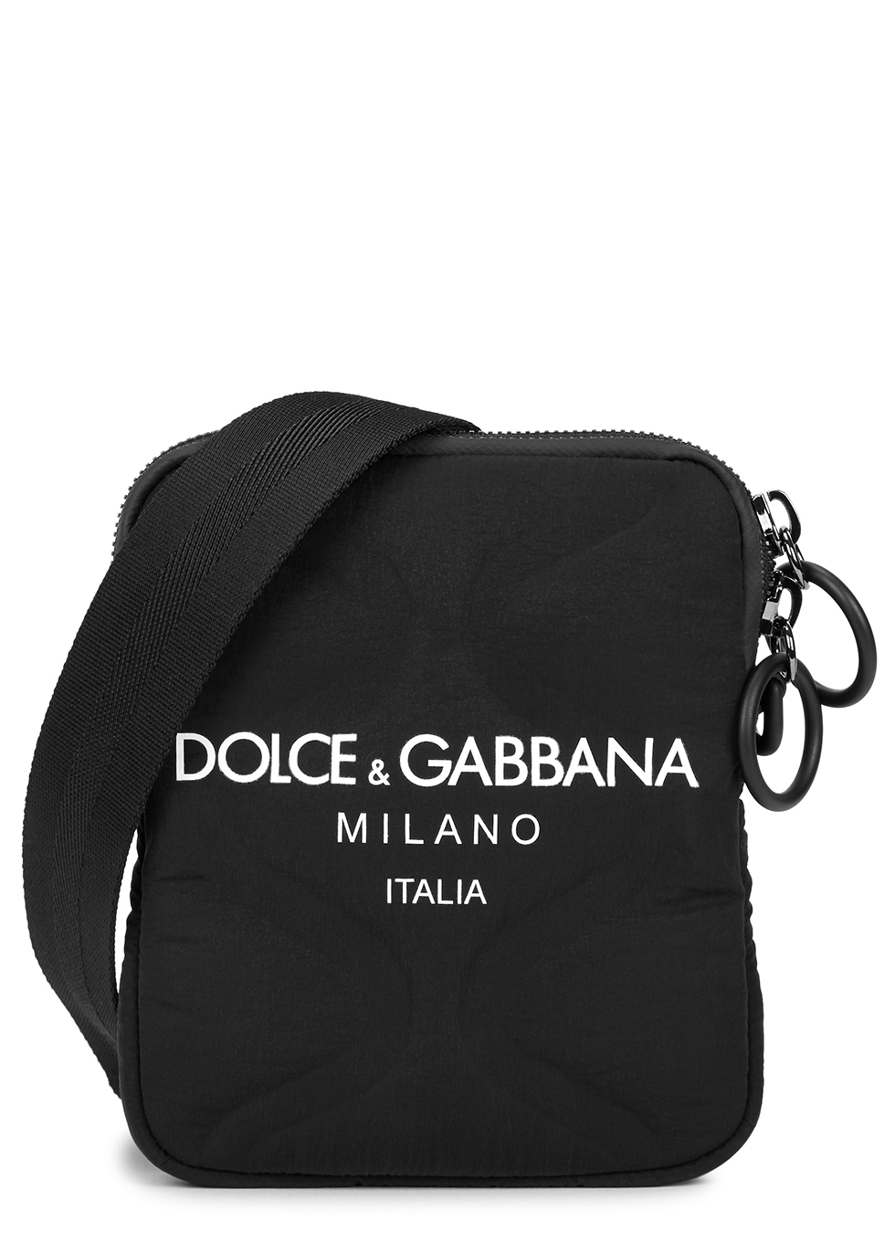Palermo Tecnico black quilted nylon cross-body bag