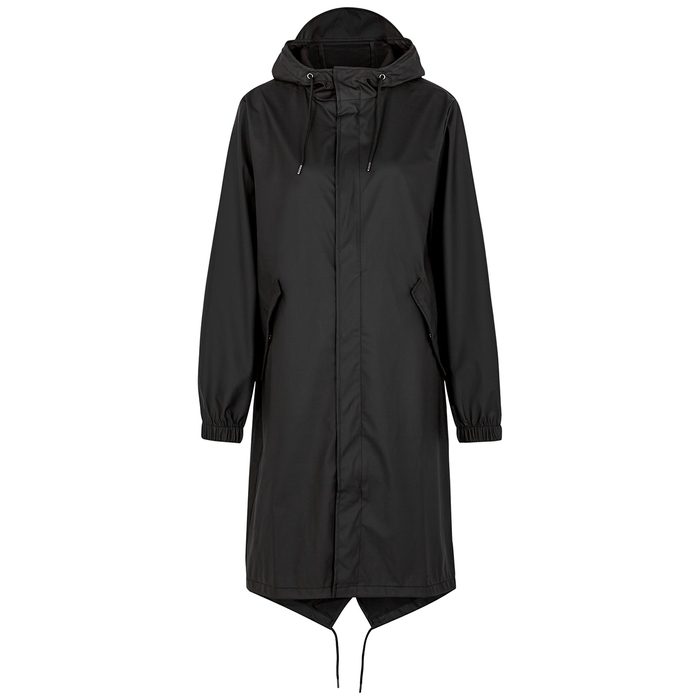 Rains Fishtail Black Rubberised Raincoat