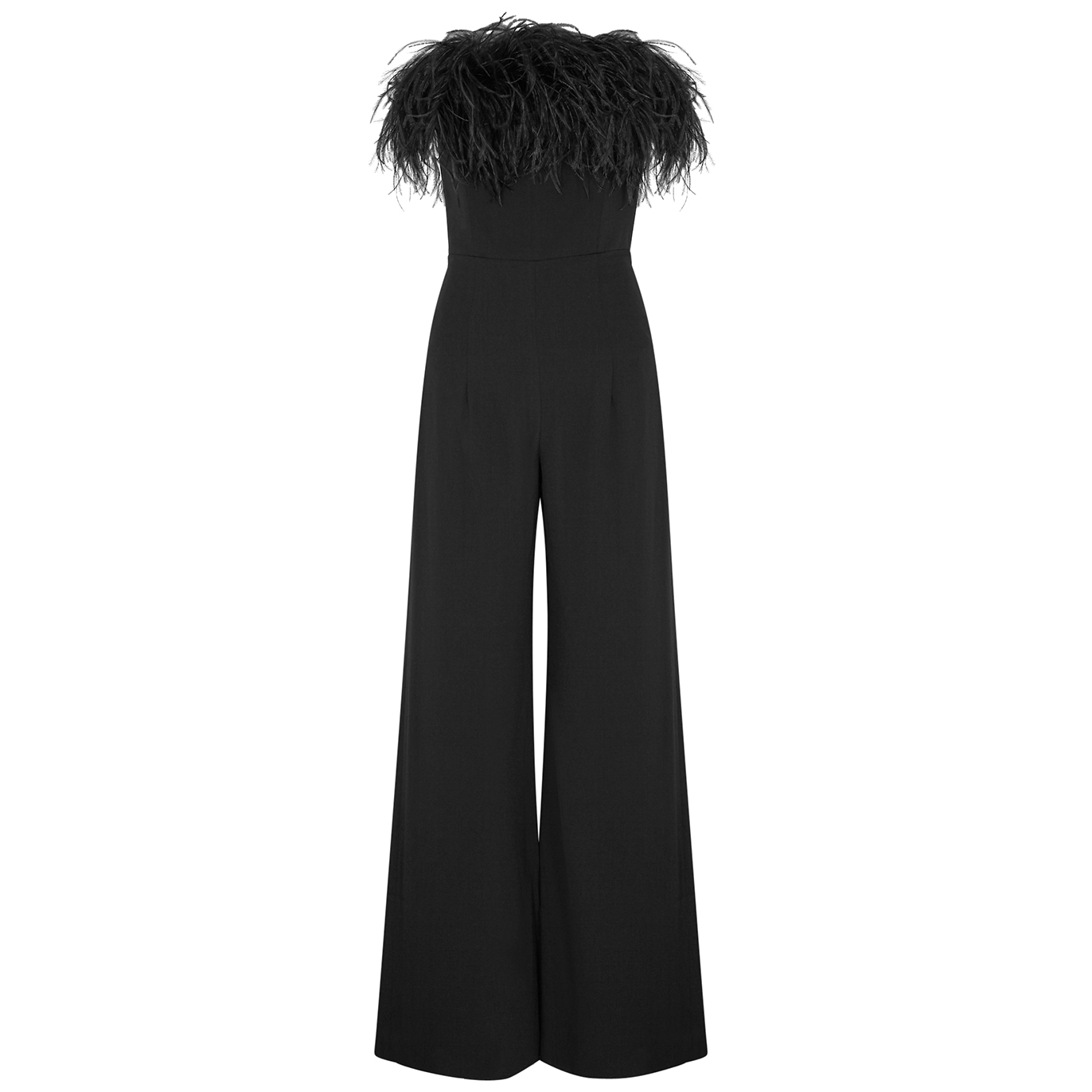 16ARLINGTON Taree Feather-trimmed Jumpsuit - Black - 6