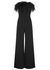 Taree black feather-trimmed jumpsuit - 16 Arlington