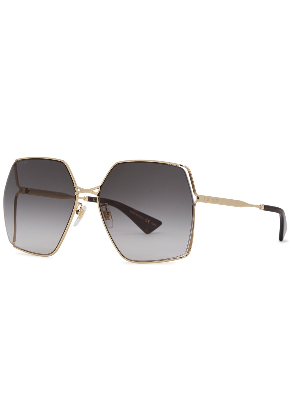 Gucci Gold-tone oversized sunglasses 
