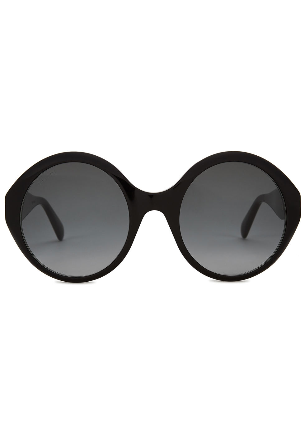 gucci black round frame sunglasses