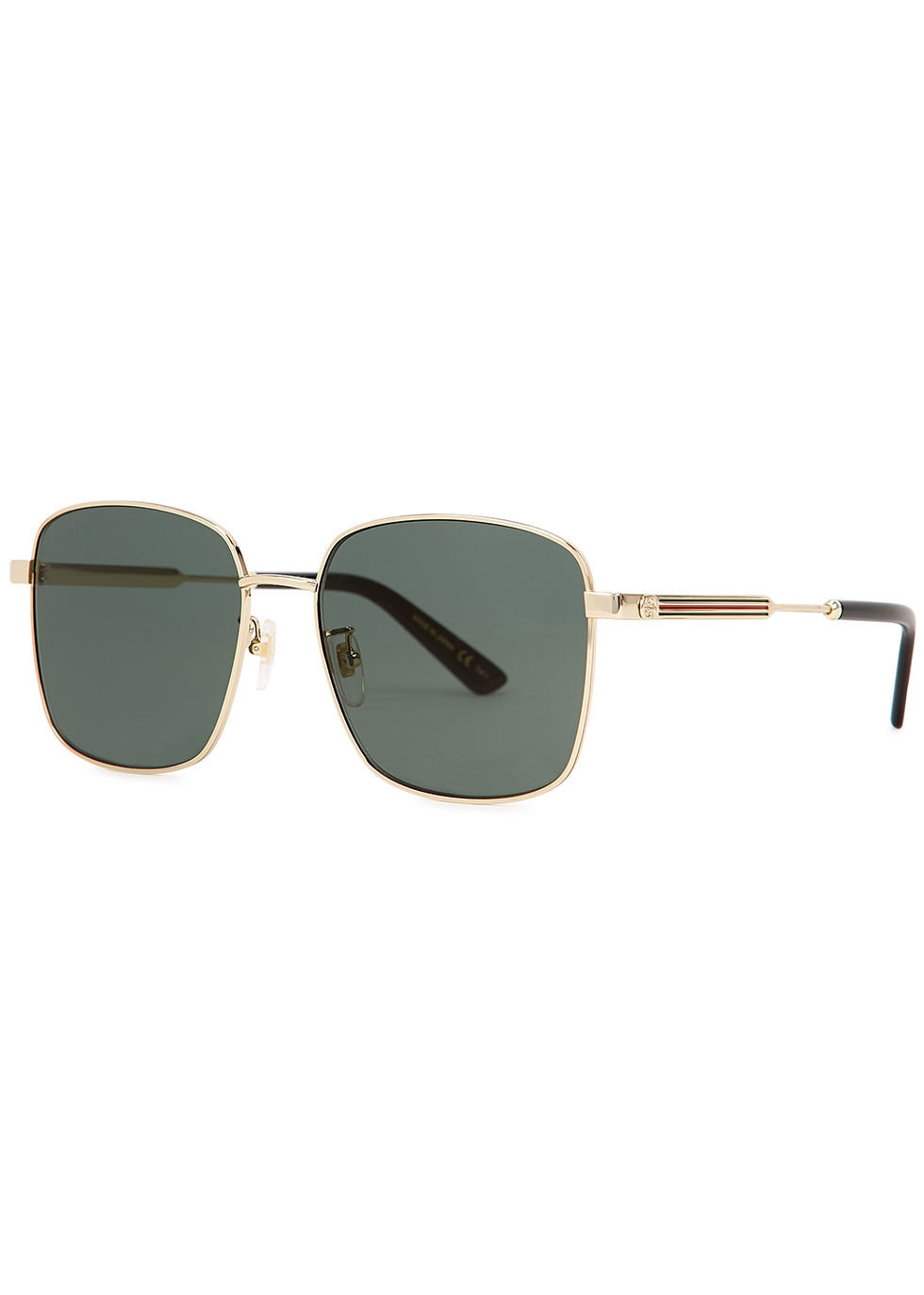 Gucci Gold-tone square-frame sunglasses 