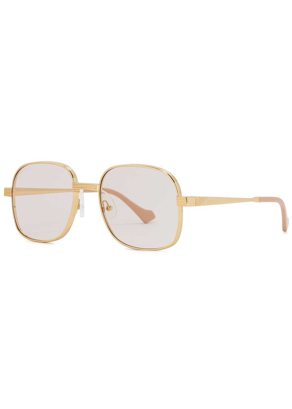 Gucci Gold-tone oval-frame sunglasses 