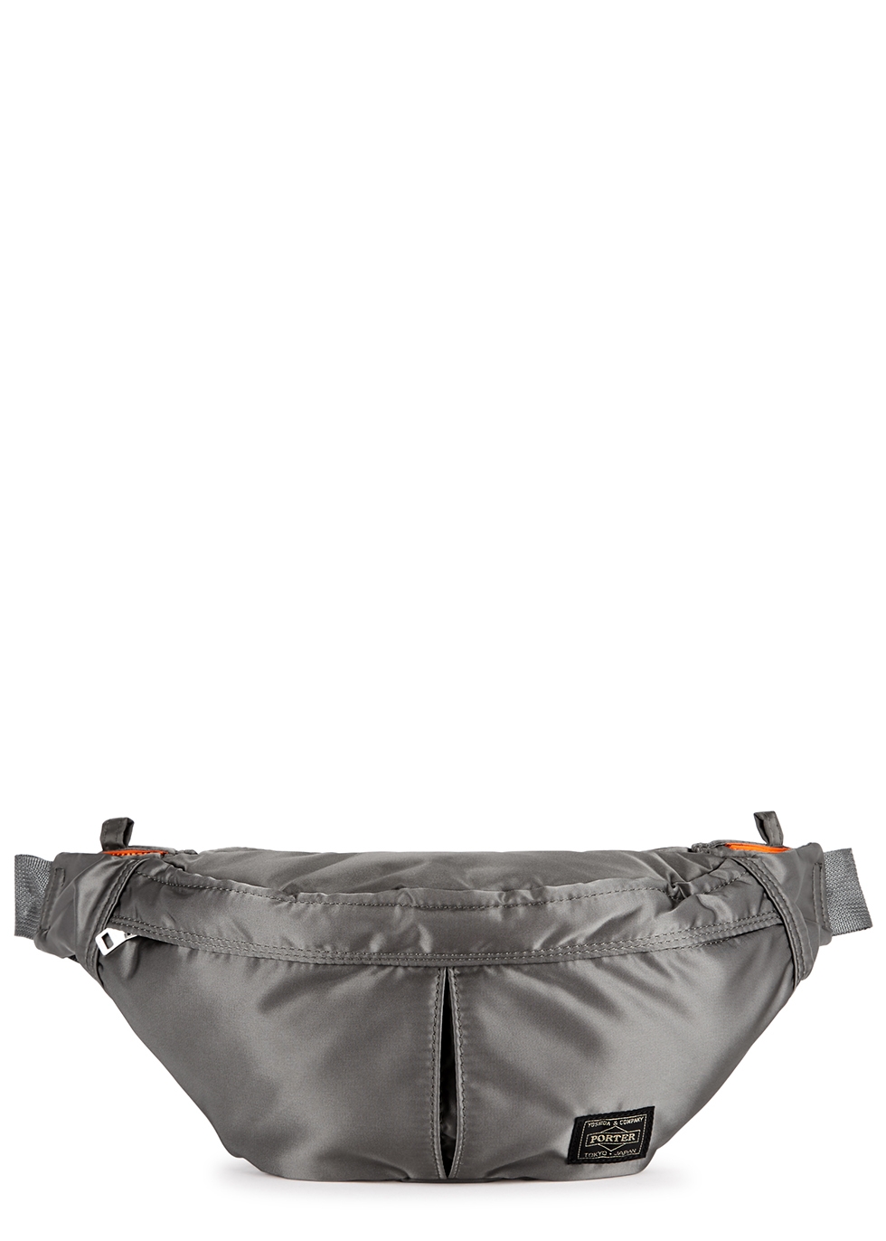 Grey padded nylon belt bag