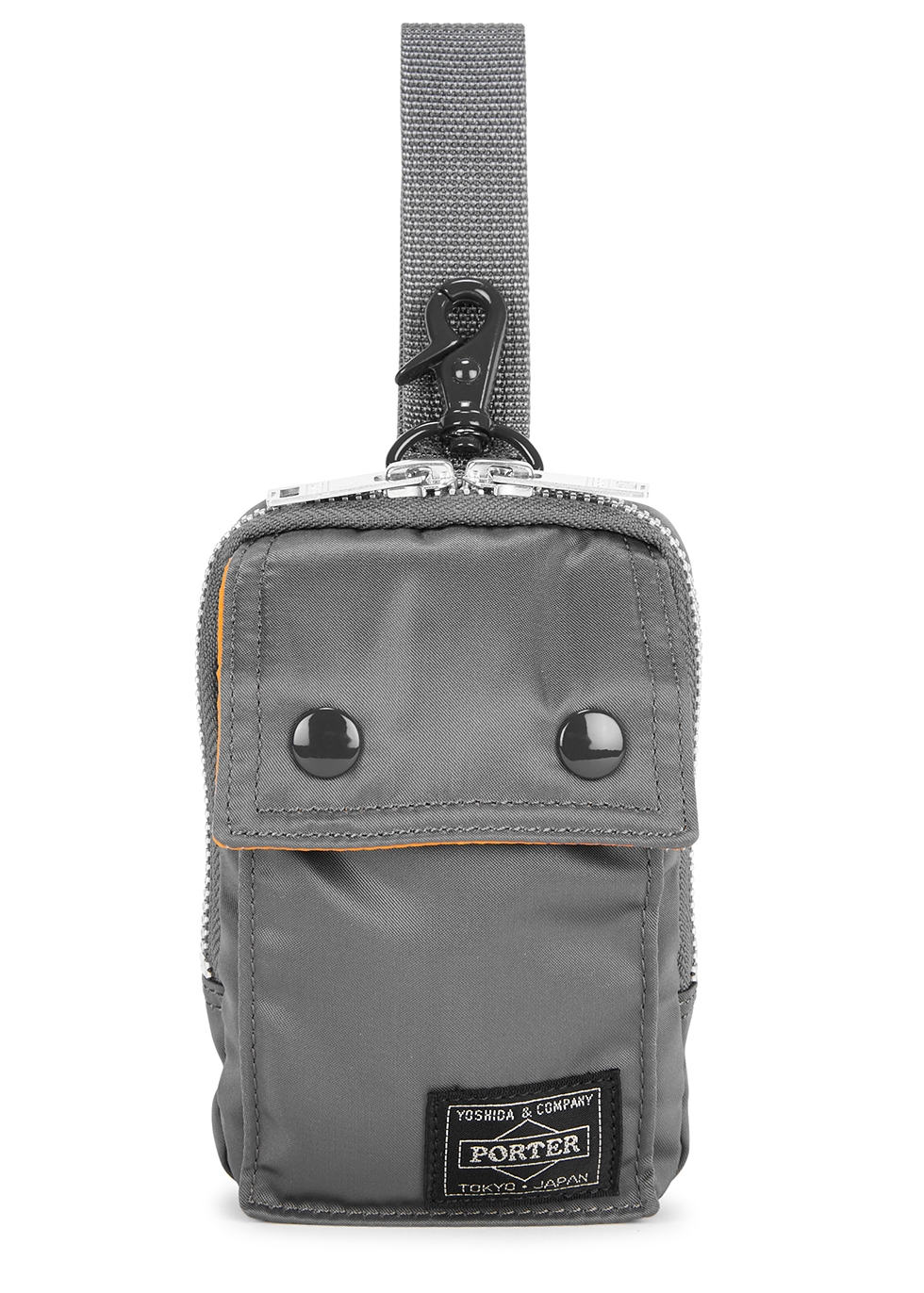 Small grey padded nylon pouch